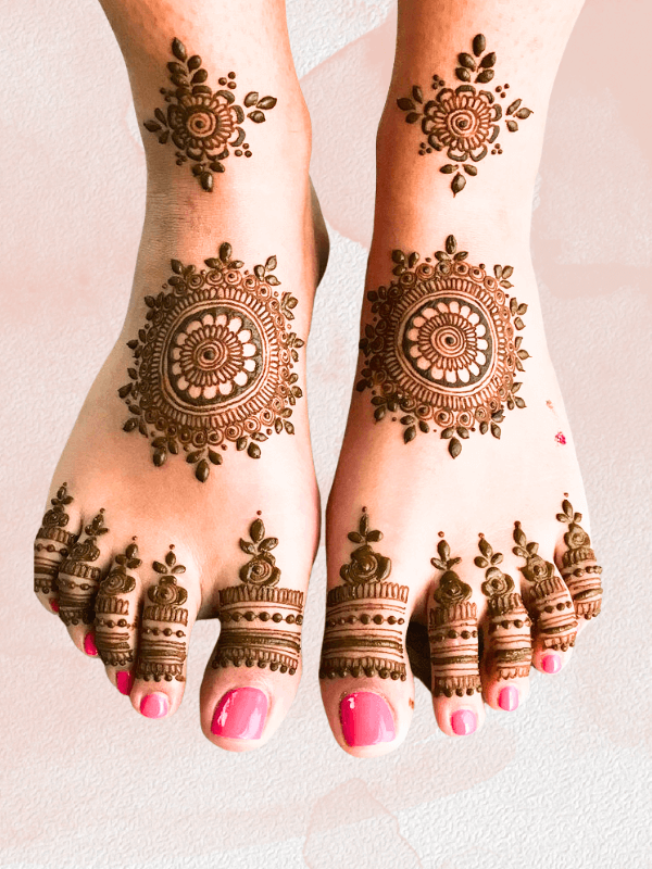 Bengali Mehndi Design For Feet
